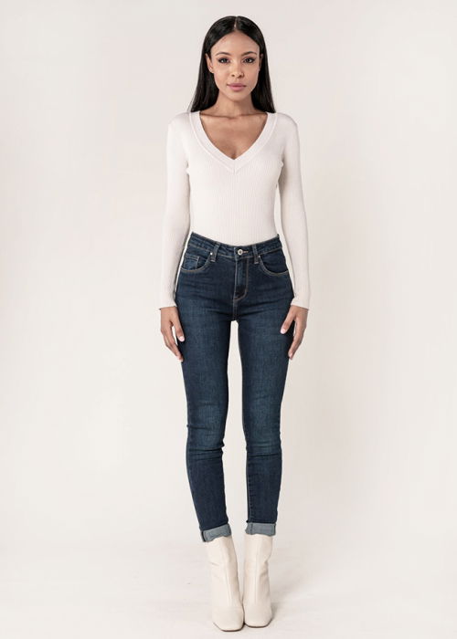 Blugi Dama Albastru inchis Slim Nina Carter P078-2A M9 [2]