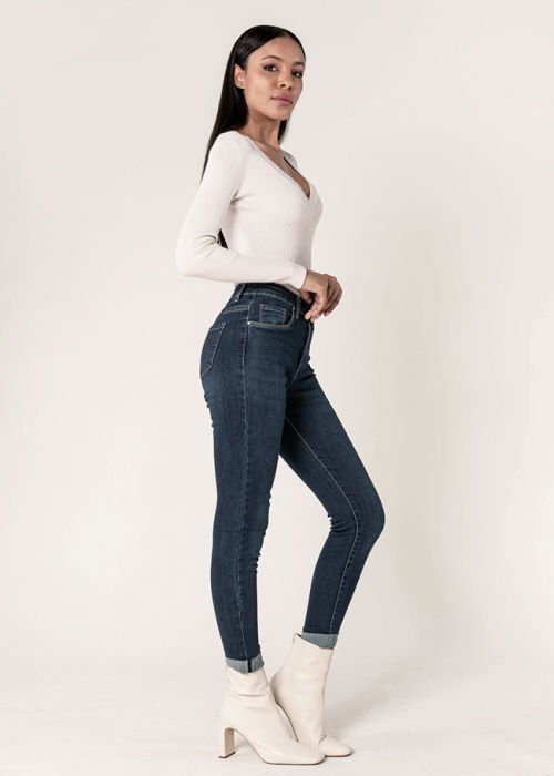 Blugi Dama Albastru inchis Slim Nina Carter P078-2A M9 [3]