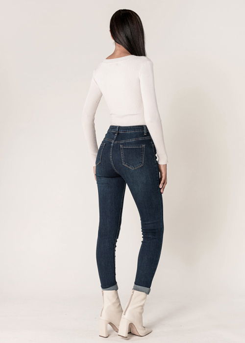 Blugi Dama Albastru inchis Slim Nina Carter P078-2A M9 [4]