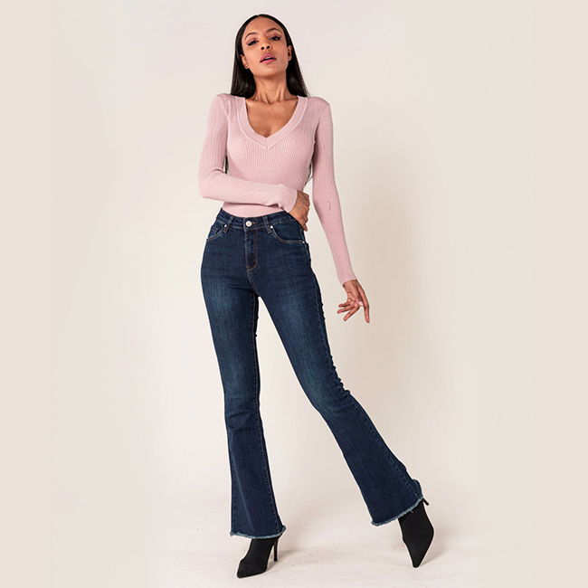 Blugi Dama Evazati BoatCut Nina Carter Albastru Inchis P218-2A M10 [2]