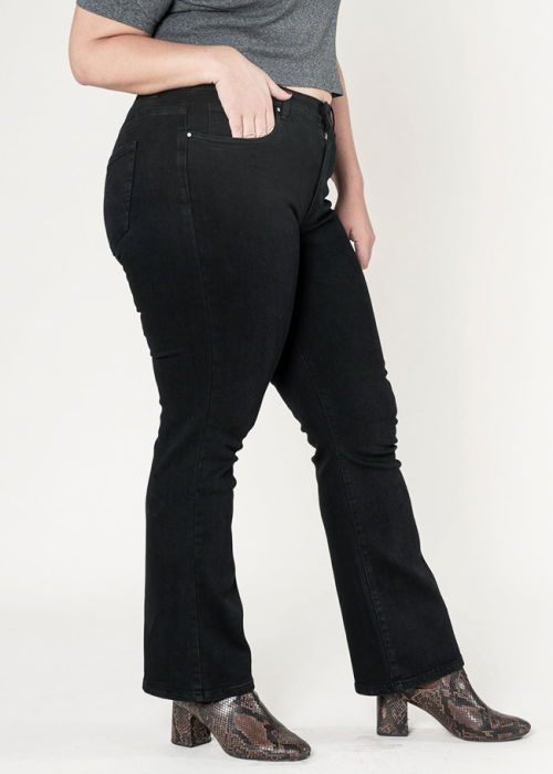 Blugi dama regular fit marimi mari Nina Carter negru P612-8  M10 [5]