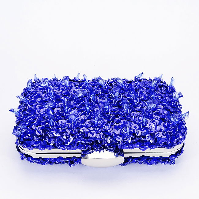 Geanta clutch albastra cu cristale si paiete BME6011 06 [6]