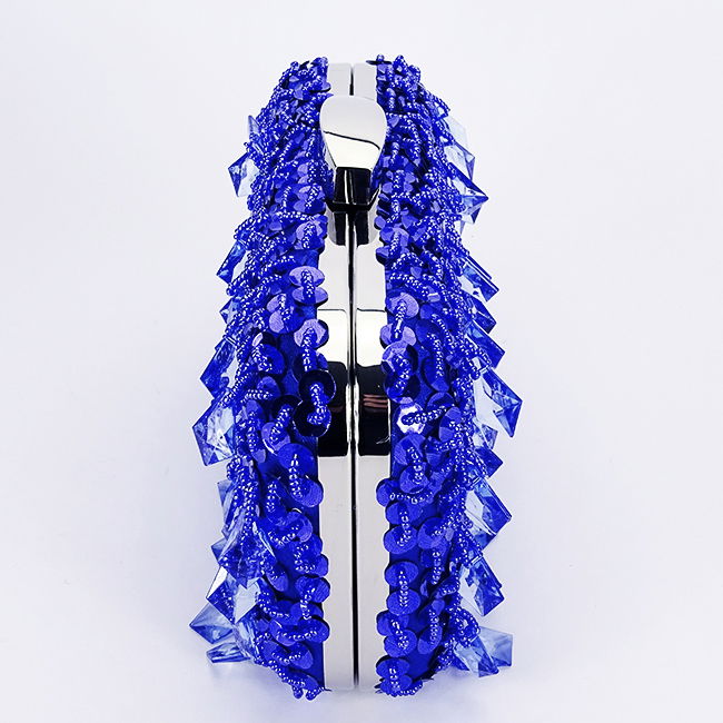 Geanta clutch albastra cu cristale si paiete BME6011 06 [3]