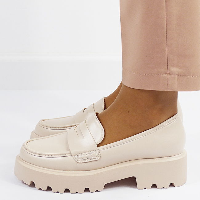 Pantofi bej de tip loafers H8-359 M2 [3]