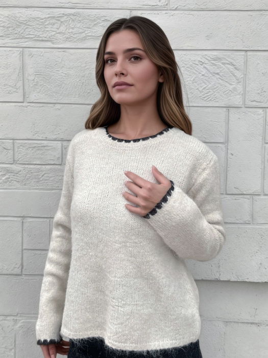 Pulover bej tricotat A-9020 M9 [3]