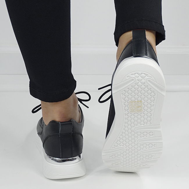 Sneakersi negri din piele naturala 5108 M7 [7]