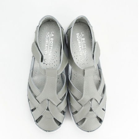 Balerini gri din piele naturala 5101 M5 confort [2]