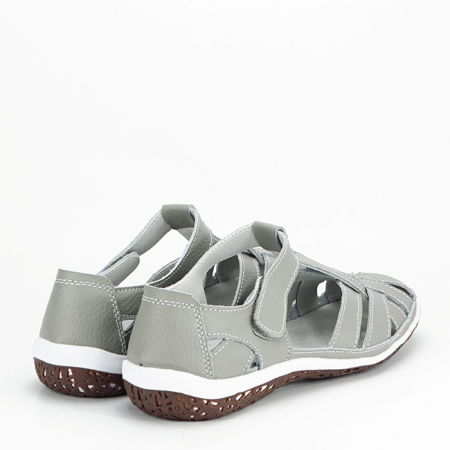 Balerini gri din piele naturala 5101 M5 confort [4]