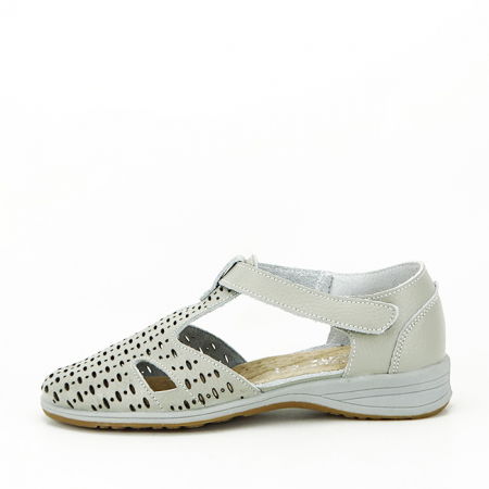 Mocasini si balerini - Balerini gri din piele naturala 5112 M3