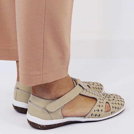 Balerini bej din piele naturala 5121 M5 [3]