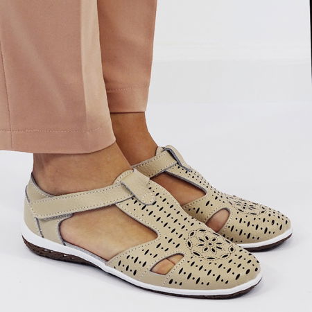 Balerini bej din piele naturala 5121 M5 [2]