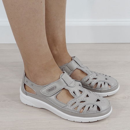 Balerini gri din piele naturala 6839 M12 [2]