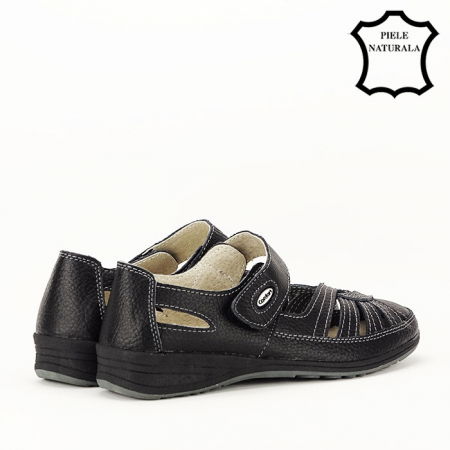 Balerini negre din piele naturala Dorina [5]