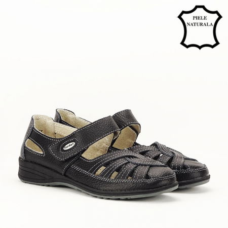 Balerini negre din piele naturala Dorina [2]