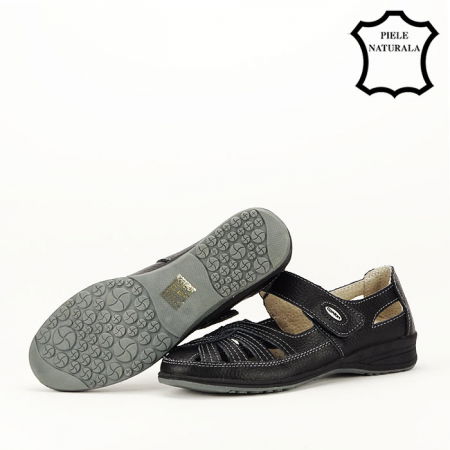 Balerini negre din piele naturala Dorina [4]