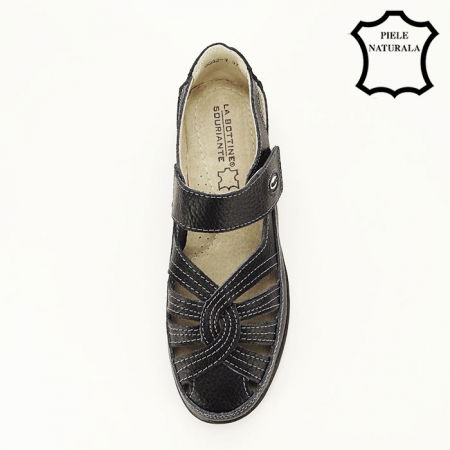 Balerini negre din piele naturala Dorina [3]