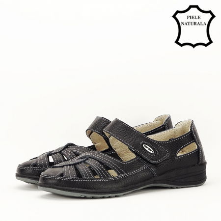 Balerini negre din piele naturala Dorina [1]