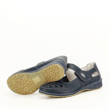 Balerini piele naturala Anisoara bleumarin [7]