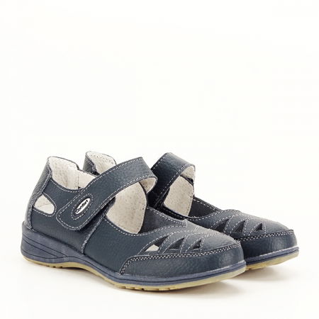 Balerini piele naturala Anisoara bleumarin [2]