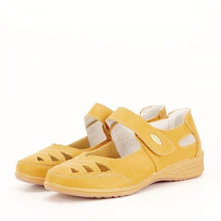 Balerini - Balerini piele naturala Anisoara galben