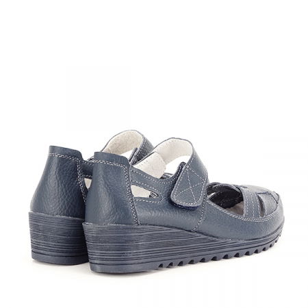 Balerini piele naturala Carina bleumarin [4]