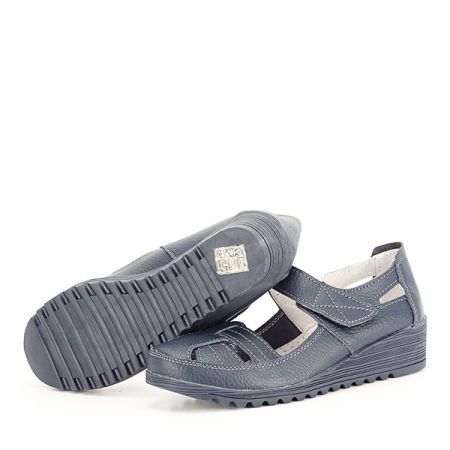 Balerini piele naturala Carina bleumarin [7]