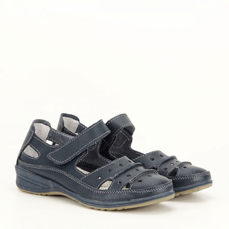 Balerini piele naturala Diana bleumarin [2]