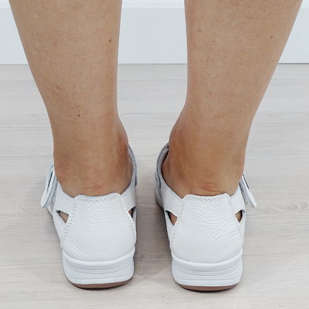 Balerini piele naturala Dorina alb M5 [4]