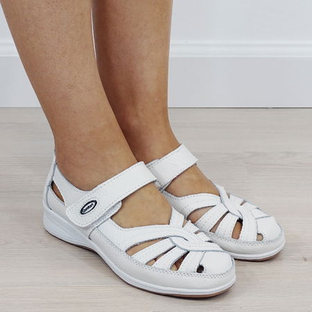 Balerini piele naturala Dorina alb M5 [2]