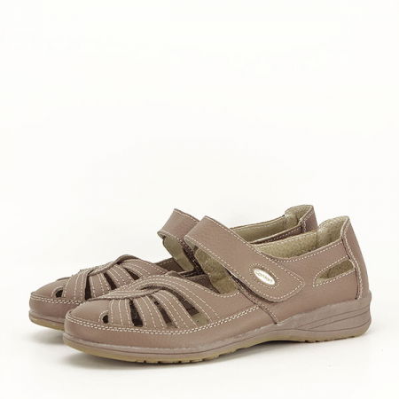 Incaltamine primavara-vara piele - Balerini piele naturala Dorina maro M5