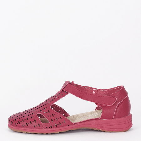 Incaltamine primavara-vara piele - Balerini rosii din piele naturala 5112 M3