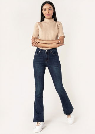 Noutati - Blugi Dama Albastru inchis Evazati Nina Carter P079 M8