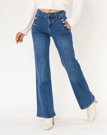 Noutati - Blugi Dama Evazati Nina Carter Albastri P195-5 M8