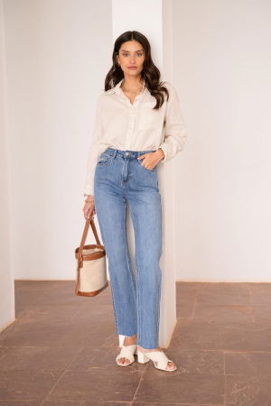 Blugi - Blugi dama Maddie Straight Oraije albastru deschis JD404A-1