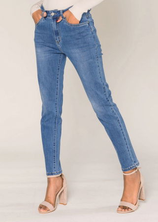 Blugi dama mom fit Nina Carter albastru inchis P189-5 M7 [1]