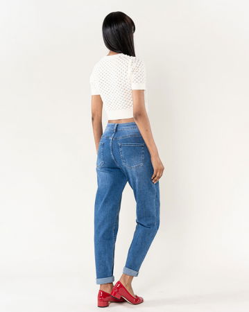 Blugi dama Mom Fit Nina Carter albastru inchis P502-5 M8 [2]