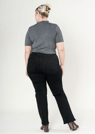 Blugi dama regular fit marimi mari Nina Carter negru P612-8  M10 [3]