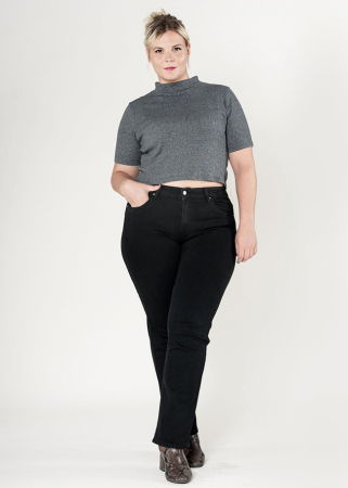 Blugi dama regular fit marimi mari Nina Carter negru P612-8  M10 [1]