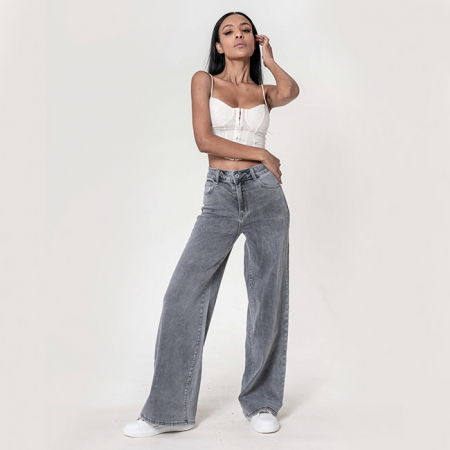 Blugi dama wide leg Nina Carter gri YY300-7 M10 [1]