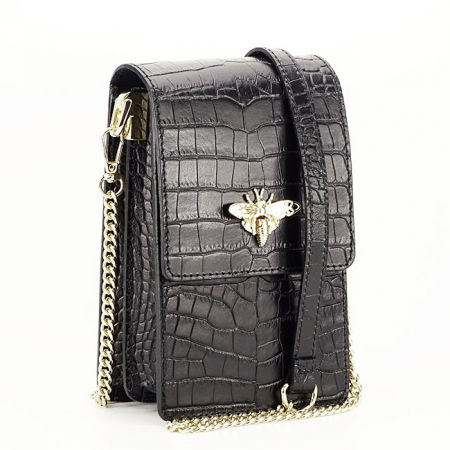 Genti mici - Borseta neagra din piele naturala 1525 123