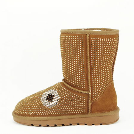 Oferte Speciale - Cizme camel din piele naturala W8008 113