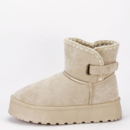 Cizme - Cizme scurte bej imblanite DAY9058 116