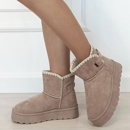 Noutati - Cizme scurte kaki imblanite DAY9058 116