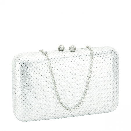 Clutch - Clutch argintiu cu pietricele 6157 05