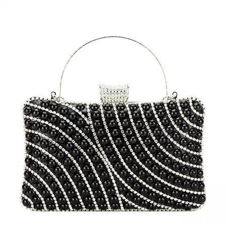 Clutch - Clutch cu strasuri BYH-802 05 Negru