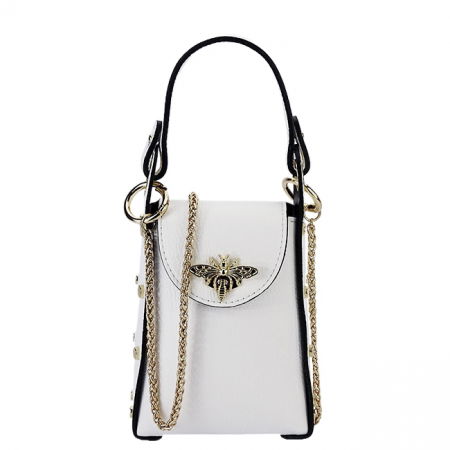 Clutch - Geanta alba mica din piele naturala 1021 127