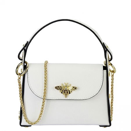 Clutch - Geanta alba mica din piele naturala 1602 122