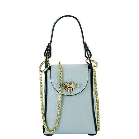 Clutch - Geanta albastru verzui mica din piele naturala 1021 127