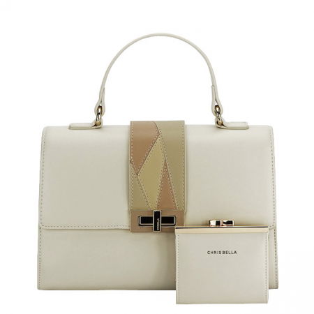 Posete - Geanta bej deschis Premium cu portofel CB2400-1 15