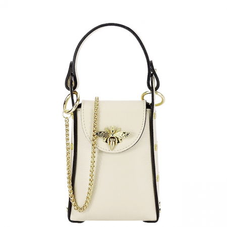 Clutch - Geanta bej mica din piele naturala 1021 127